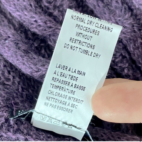 Holt Renfrew Purple Acrylic Mohair Wool Long Cable Knit  Scarf - Picture 11 of 13